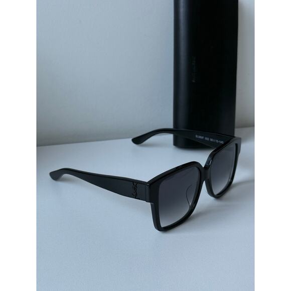 NEW Saint Laurent SL M9/F Black Square Oversized Sunglasses - Picture 7 of 10